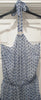 TORY BURCH Blue & White Silk Printed Halter Neck Elastic Waist Wide Leg Jumpsuit