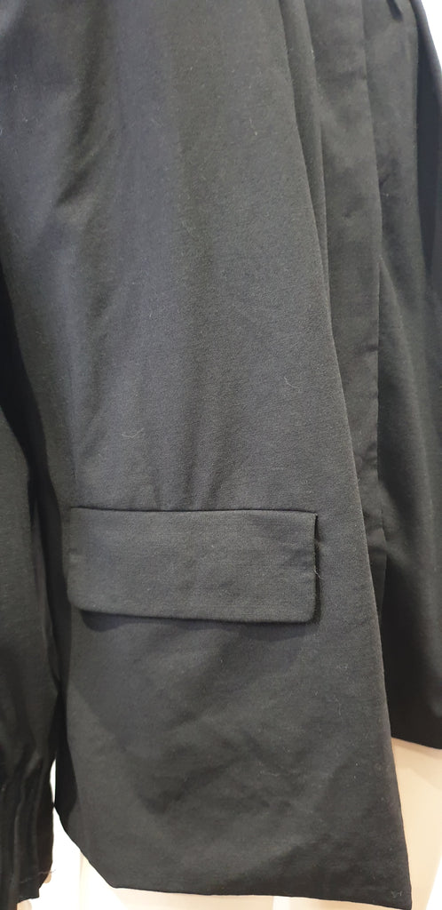 DAY BIRGER ET MIKKELSEN Black Wool Scoop Neckline Smocked Cape Jacket 42UK14