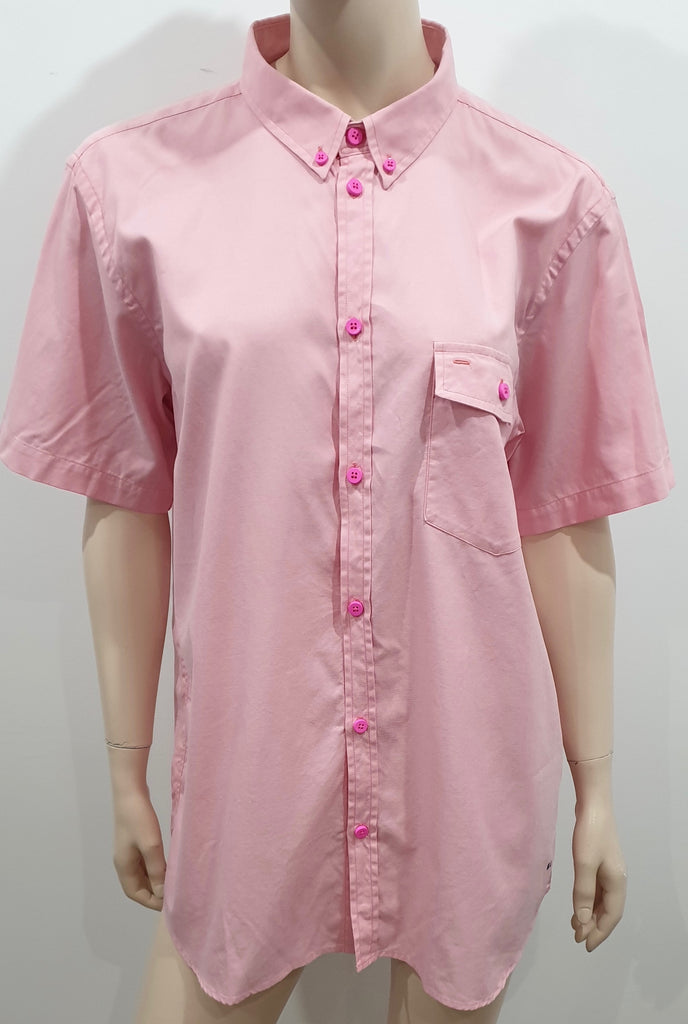MARC BY MARC JACOBS Menswear Pink Cotton Shrunken Fit Short Sleeve Shirt XL