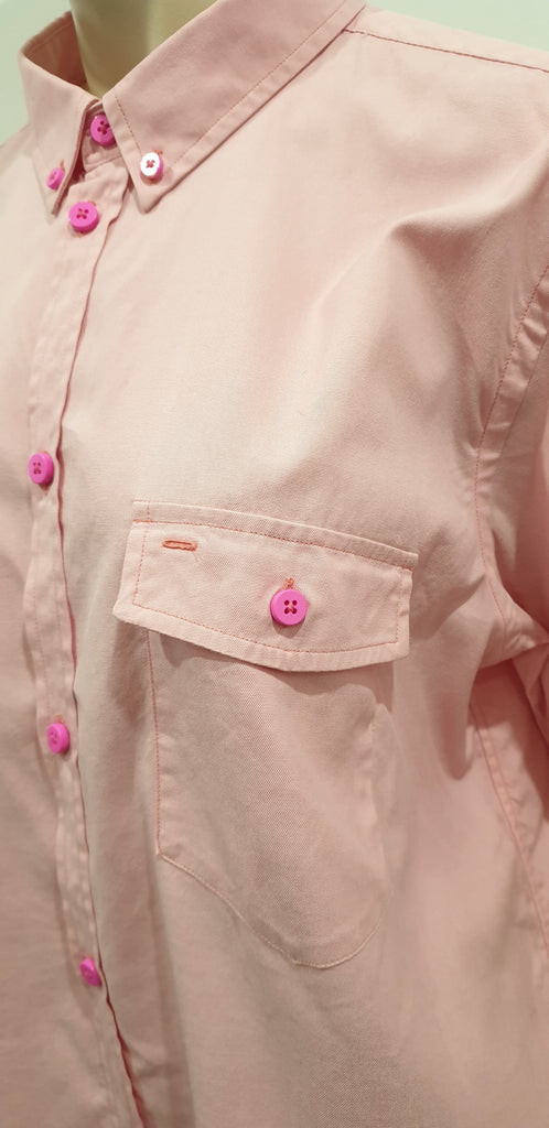 MARC BY MARC JACOBS Menswear Pink Cotton Shrunken Fit Short Sleeve Shirt XL