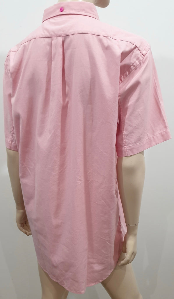 MARC BY MARC JACOBS Menswear Pink Cotton Shrunken Fit Short Sleeve Shirt XL