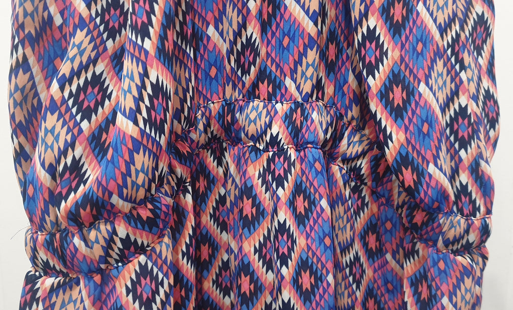 PEPE JEANS Purple Multicolour V Neck Geometric Pattern Sleeveless Jumpsuit M