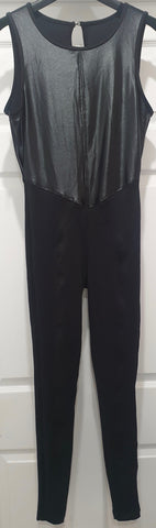 AMERICAN VINTAGE Black V Neck Short Length Sleeve Elasticated Waist Jumpsuit S