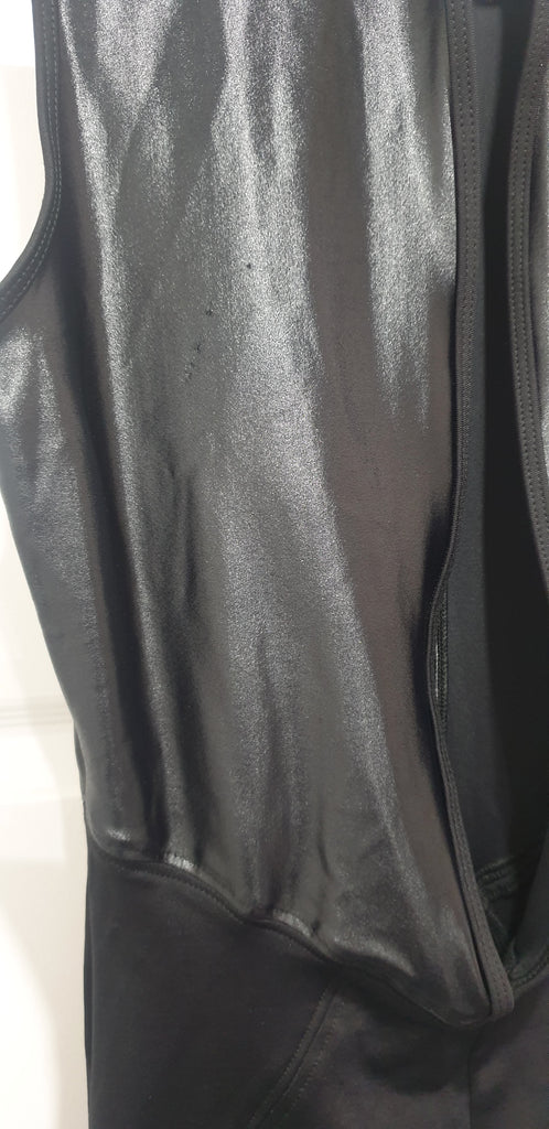 KORAL Black METER Glossy Panel Slit Sleeveless Activewear Gym Jumpsuit BNWT
