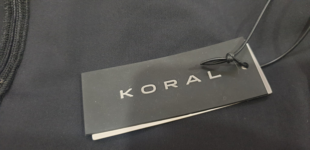 KORAL Black METER Glossy Panel Slit Sleeveless Activewear Gym Jumpsuit BNWT