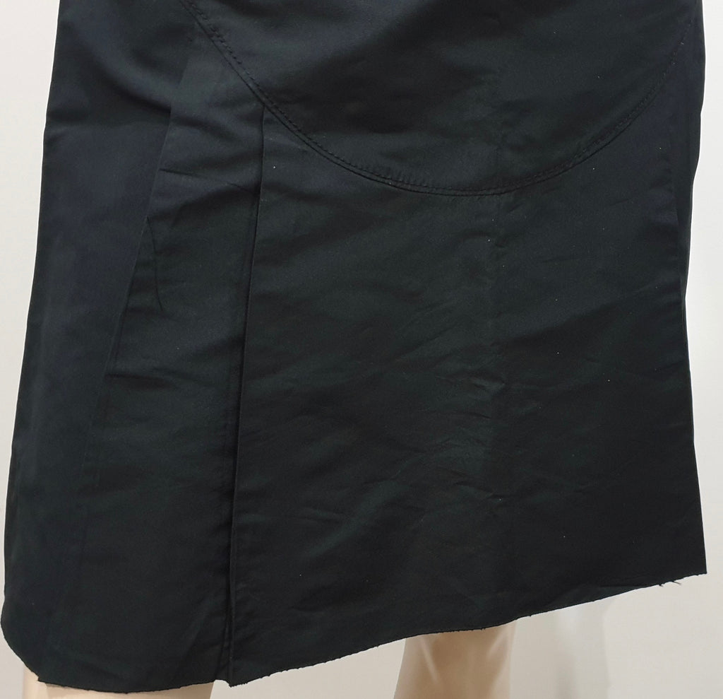 MIU MIU Made In Italy Women's Black Sheen A-Line Pleated Kilt Skirt 42 UK10