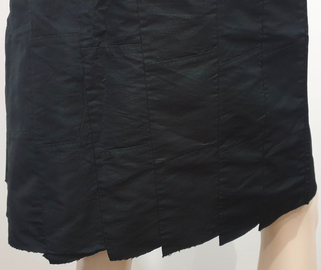 MIU MIU Made In Italy Women's Black Sheen A-Line Pleated Kilt Skirt 42 UK10