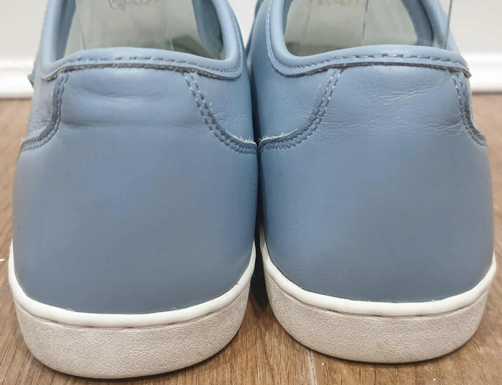 DOLCE & GABBANA Women's Powder Blue Leather Branded Sneakers Trainers UK6