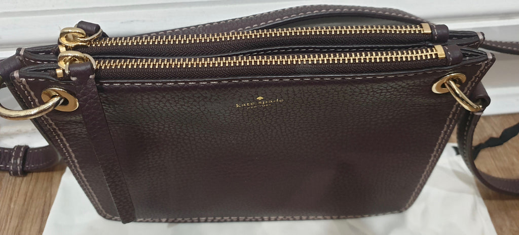 KATE SPADE Brown Textured Leather Small Shoulder Strap Crossbody Bag - NEW!