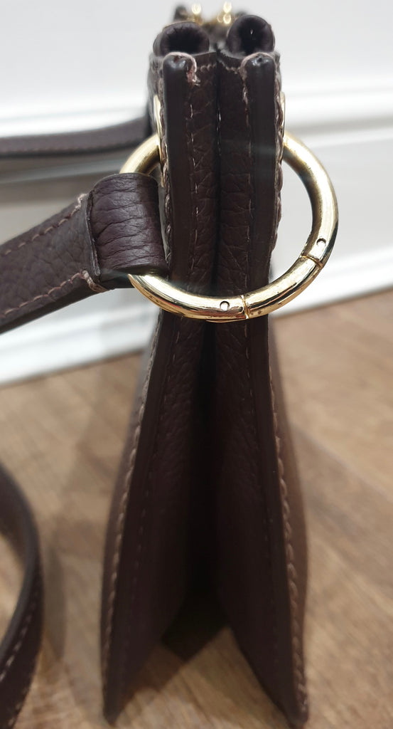 KATE SPADE Brown Textured Leather Small Shoulder Strap Crossbody Bag - NEW!