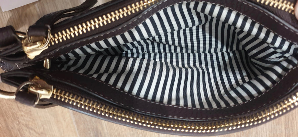 KATE SPADE Brown Textured Leather Small Shoulder Strap Crossbody Bag - NEW!