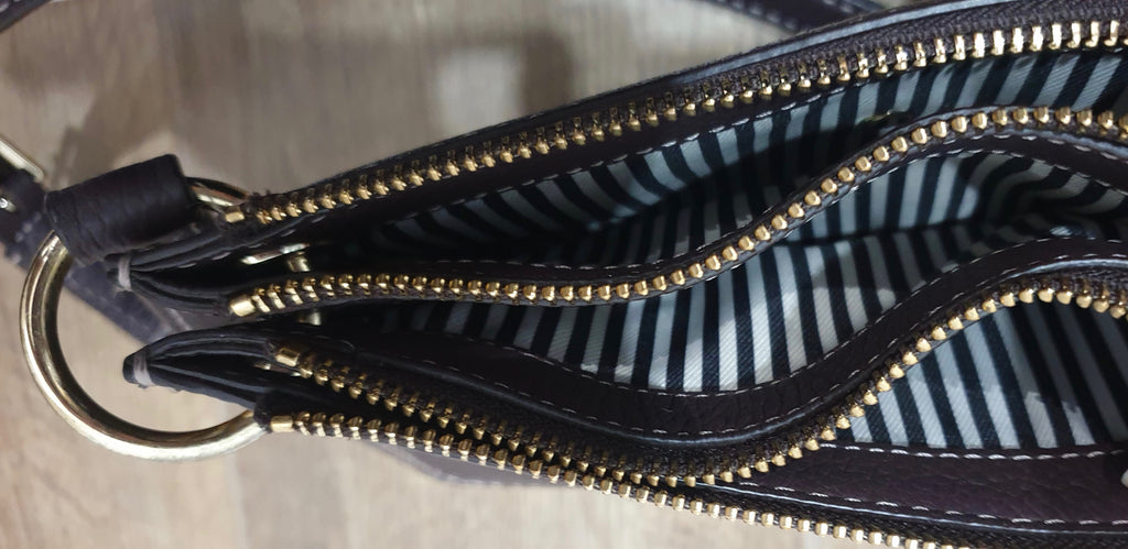 KATE SPADE Brown Textured Leather Small Shoulder Strap Crossbody Bag - NEW!