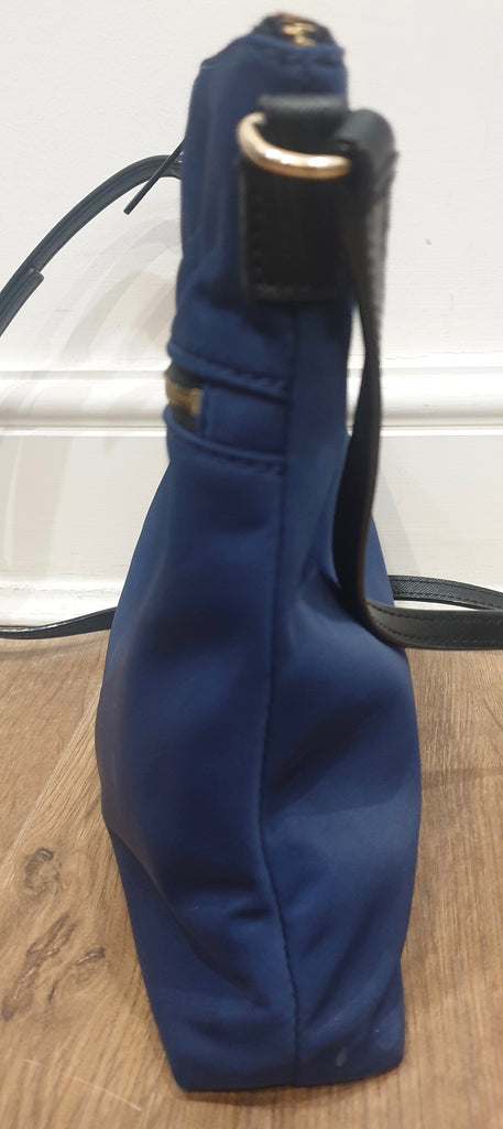 KATE SPADE Royal Blue Fabric Slim Width Black Crossbody / Shoulder Strap Bag