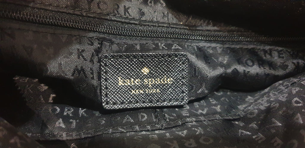 KATE SPADE Royal Blue Fabric Slim Width Black Crossbody / Shoulder Strap Bag