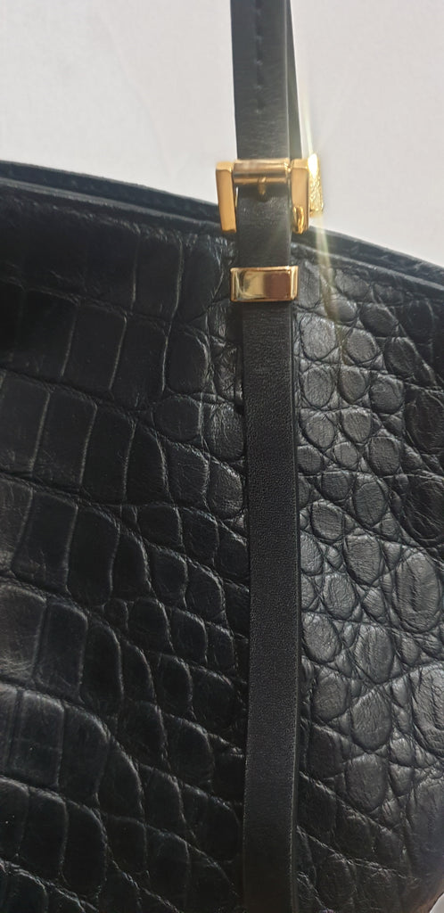 MICHAEL KORS COLLECTION Black Leather Dual Strap Extra Large Tote Shoulder Bag