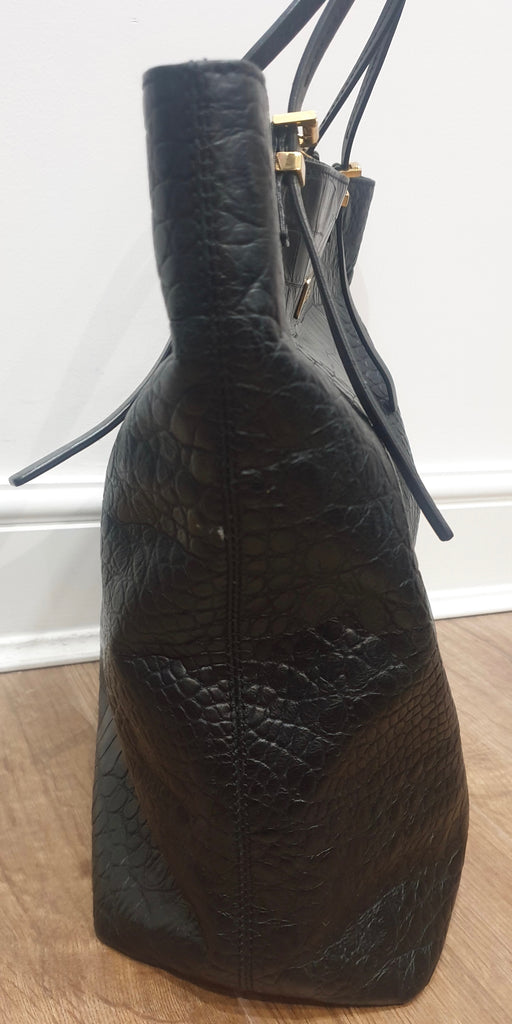 MICHAEL KORS COLLECTION Black Leather Dual Strap Extra Large Tote Shoulder Bag