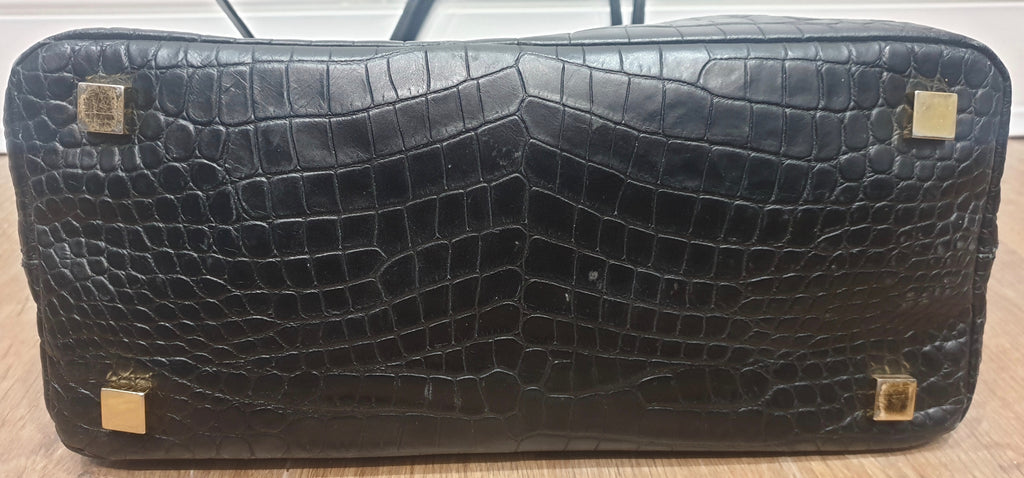 MICHAEL KORS COLLECTION Black Leather Dual Strap Extra Large Tote Shoulder Bag