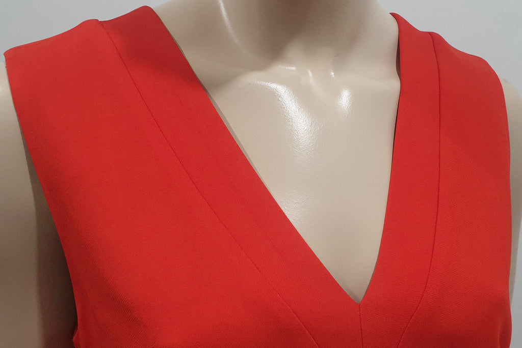 RAG & BONE Tangerine Orange V Neckline & Rear Sleeveless Mini Tunic Dress UK12