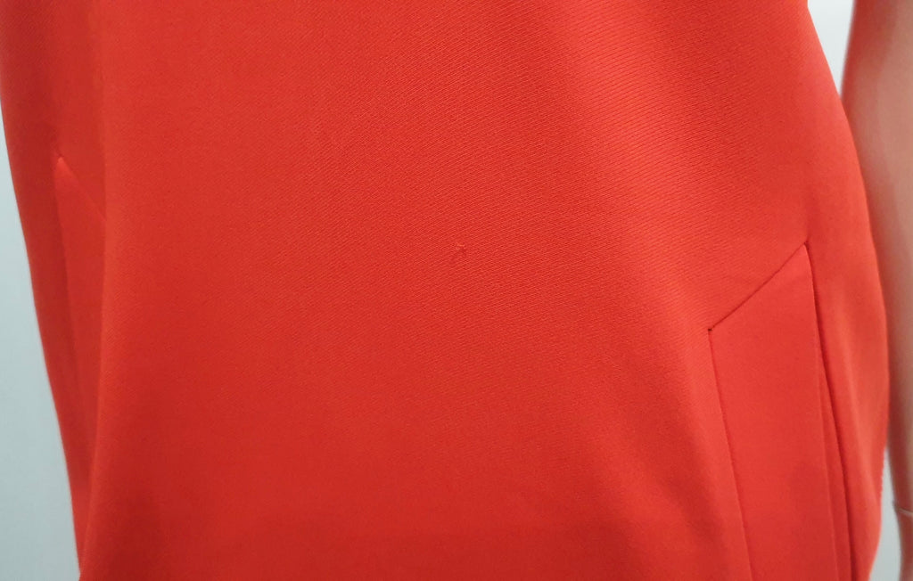 RAG & BONE Tangerine Orange V Neckline & Rear Sleeveless Mini Tunic Dress UK12