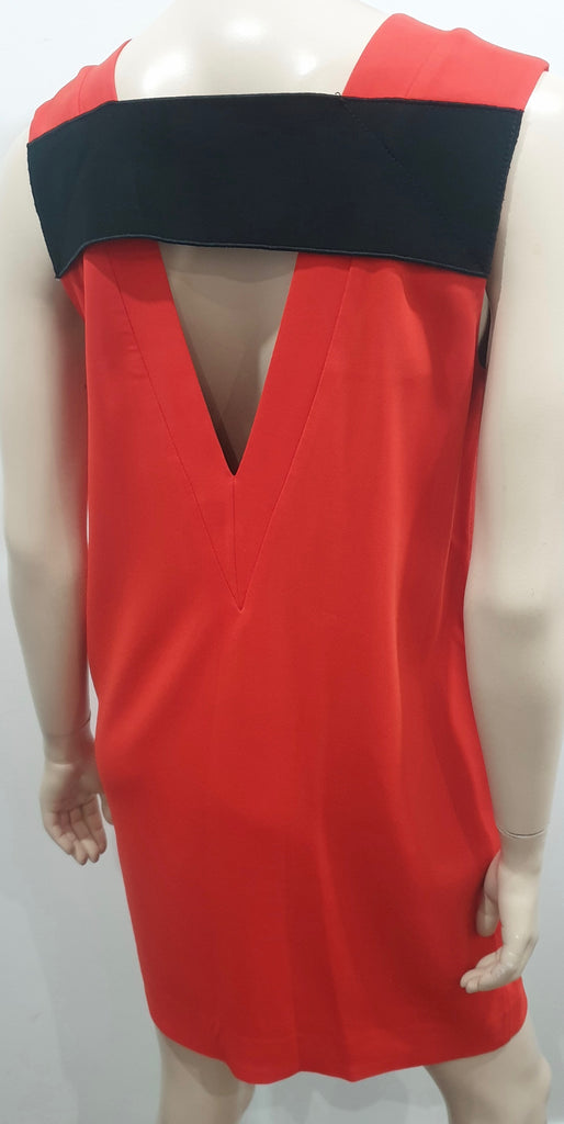 RAG & BONE Tangerine Orange V Neckline & Rear Sleeveless Mini Tunic Dress UK12