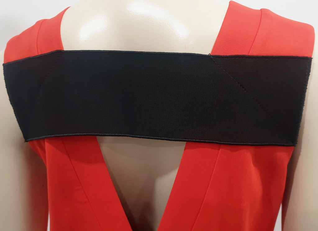 RAG & BONE Tangerine Orange V Neckline & Rear Sleeveless Mini Tunic Dress UK12