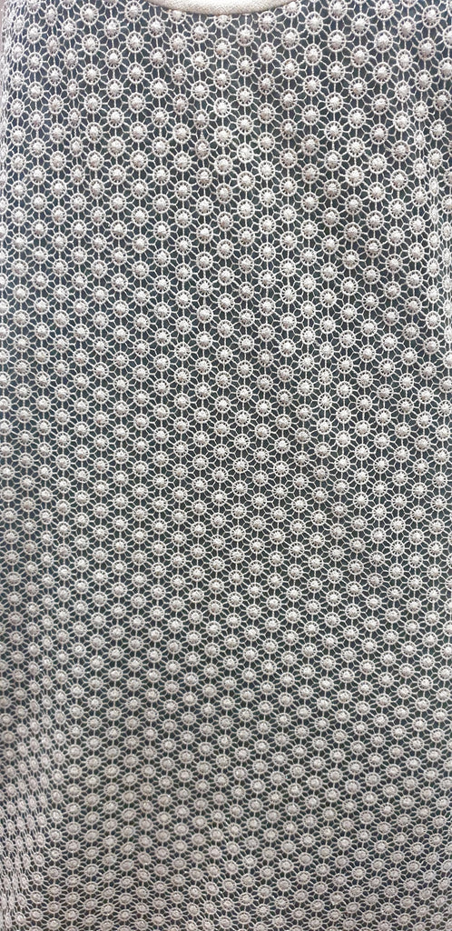 DIANE VON FURSTENBERG Gold ALVERA Metallic Sparkle Guipure Lace Mini Dress M