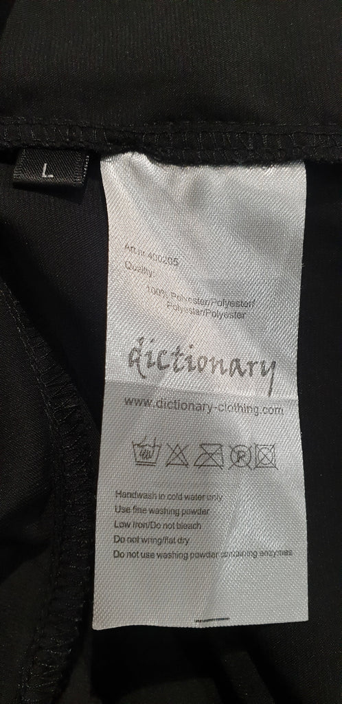 DICTIONARY Women's Black V Neck Sleeveless Tie Waist Short Formal Dress L