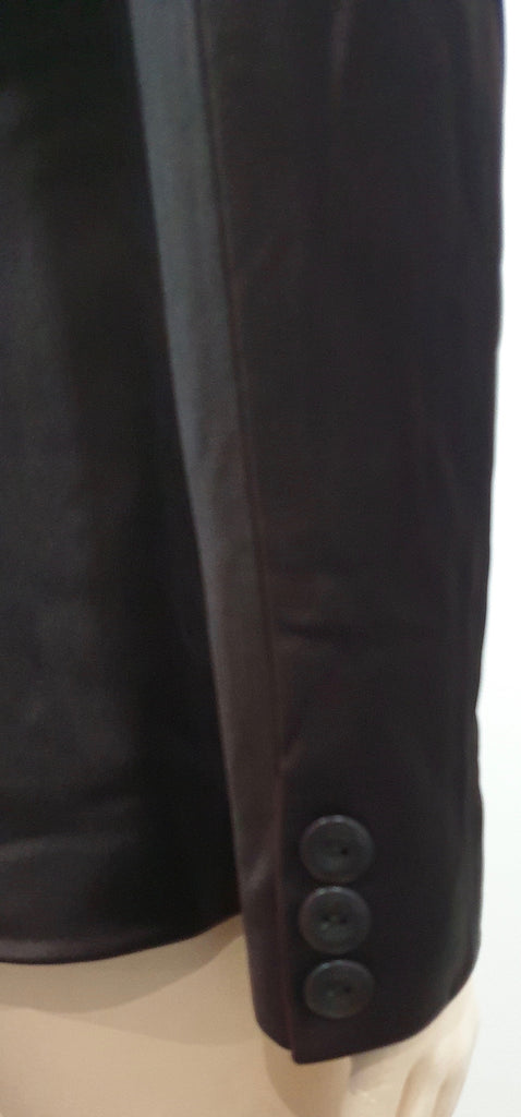 DONNA KARAN Deep Plum Purple Sheen Double Breasted Formal Blazer Jacket UK10