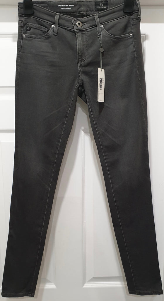 AG ADRIANO GOLDSCHMIED Grey THE LEGGING ANKLE Super Skinny Jeans Pants 25R BNWT