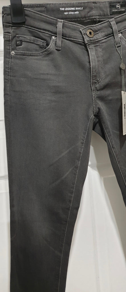 AG ADRIANO GOLDSCHMIED Grey THE LEGGING ANKLE Super Skinny Jeans Pants 25R BNWT