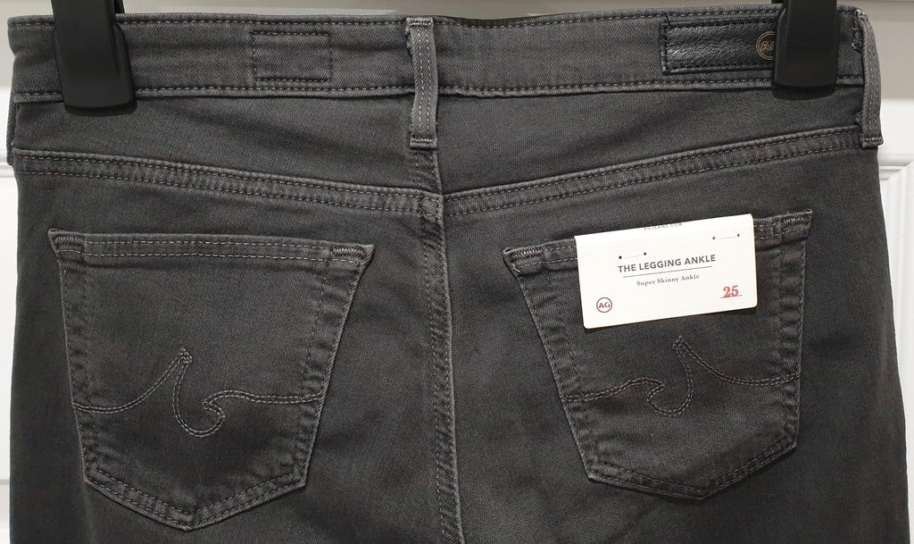 AG ADRIANO GOLDSCHMIED Grey THE LEGGING ANKLE Super Skinny Jeans Pants 25R BNWT