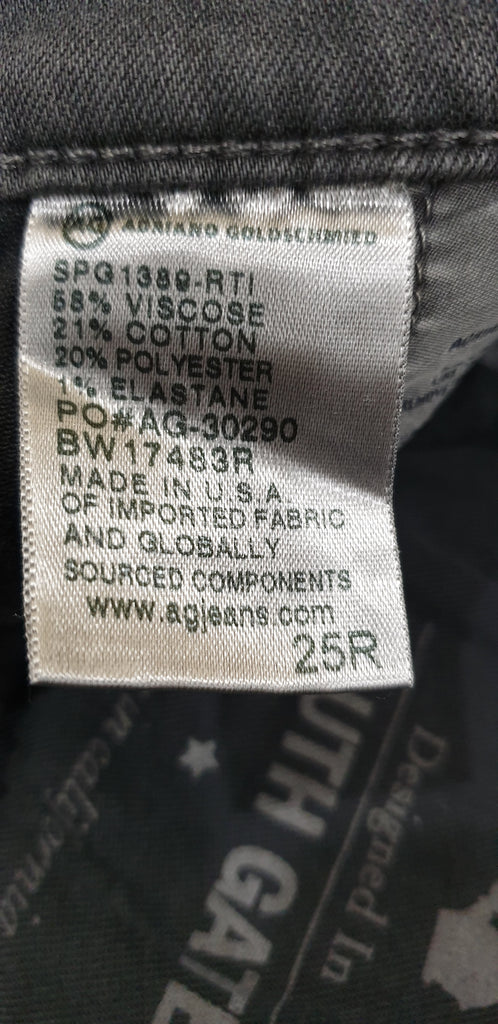AG ADRIANO GOLDSCHMIED Grey THE LEGGING ANKLE Super Skinny Jeans Pants 25R BNWT