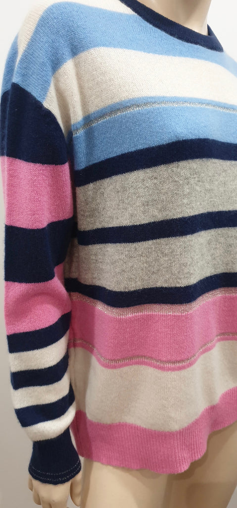 360 CASHMERE TRILOGY Multi Colour Metallic Stripe Knitwear Jumper Sweater Top M