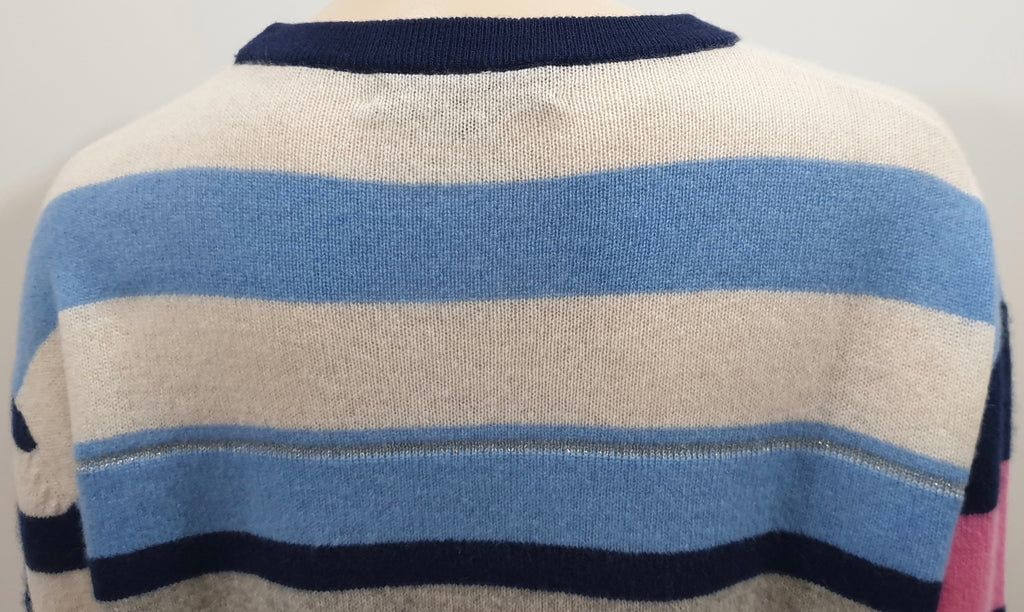 360 CASHMERE TRILOGY Multi Colour Metallic Stripe Knitwear Jumper Sweater Top M