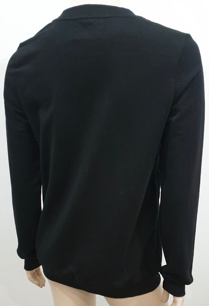 MARKUS LUPER Women's Black Cotton Sequin CLOWN Long Sleeve Jumper Sweater Top S