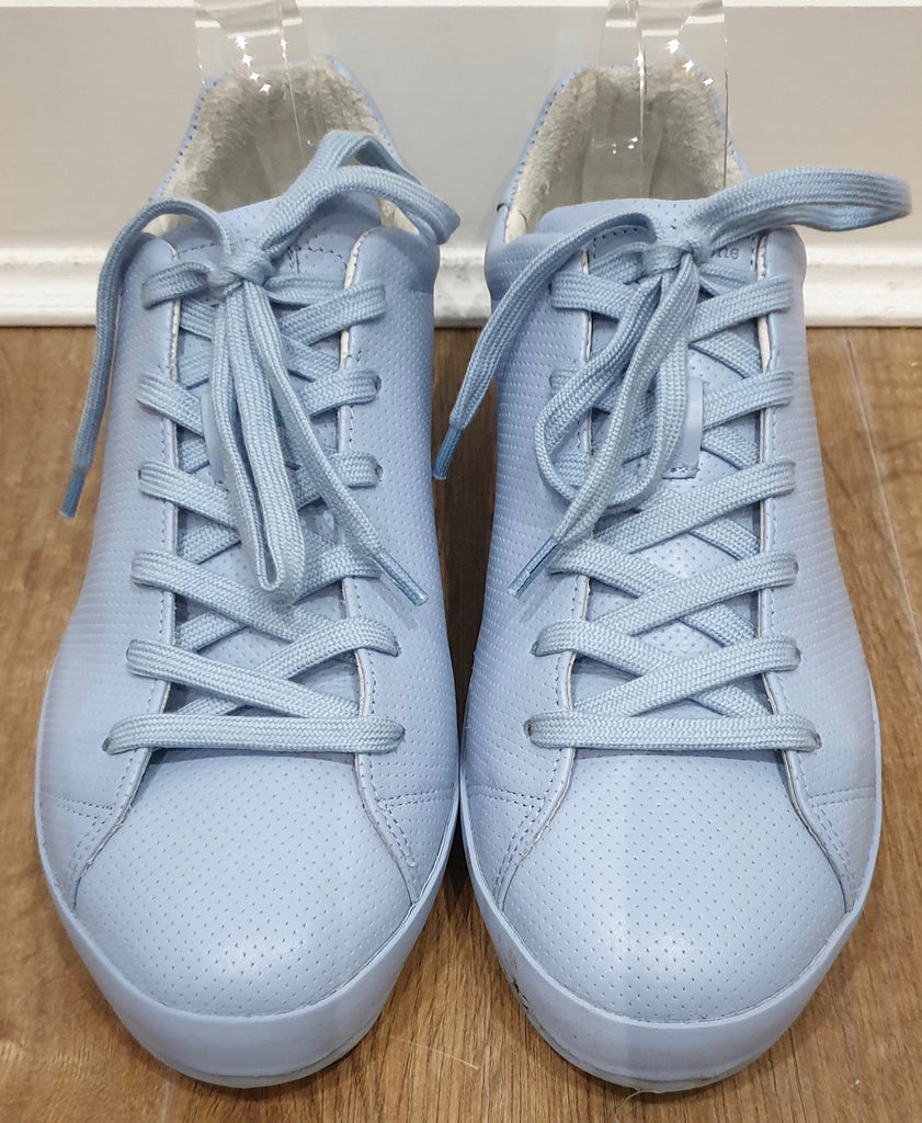 RAG & BONE Chambray Blue RB1 Perforated Leather Low Sneakers Trainers 41 UK9.5