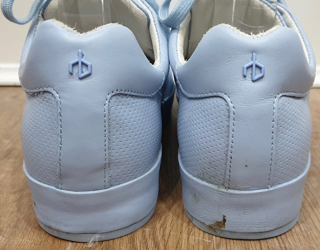 RAG & BONE Chambray Blue RB1 Perforated Leather Low Sneakers Trainers 41 UK9.5