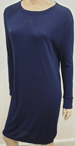 3.1 PHILLIP LIM Midnight Navy Blue Black Cotton Wool Sleeveless Mini Tunic Dress