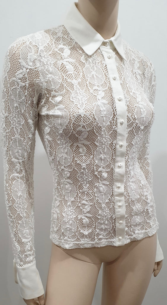 DRIES VAN NOTEN Black Brown Wool Silk Fine Knit Patterned Jumper Sweater Top S