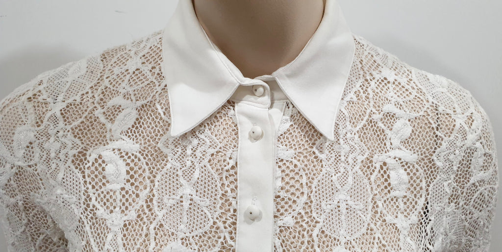 DRIES VAN NOTEN Black Brown Wool Silk Fine Knit Patterned Jumper Sweater Top S