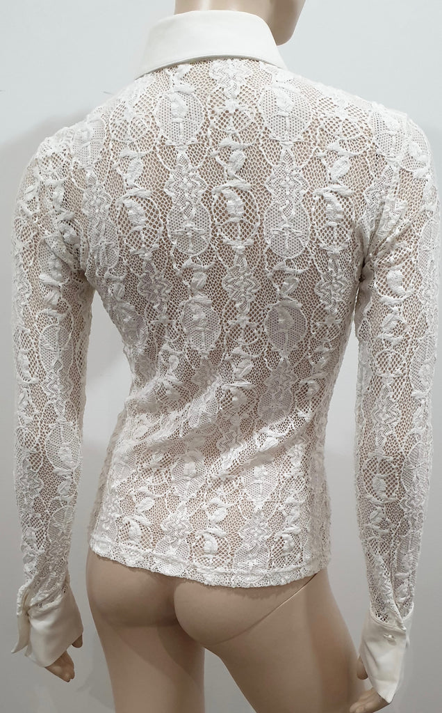 DRIES VAN NOTEN Black Brown Wool Silk Fine Knit Patterned Jumper Sweater Top S