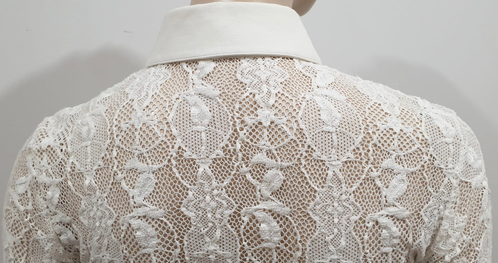 DRIES VAN NOTEN Black Brown Wool Silk Fine Knit Patterned Jumper Sweater Top S