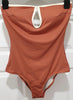 SOPHIE DELOUDI Rust Brown Cream One Piece Swimwear Bathing Costume Swimsuit