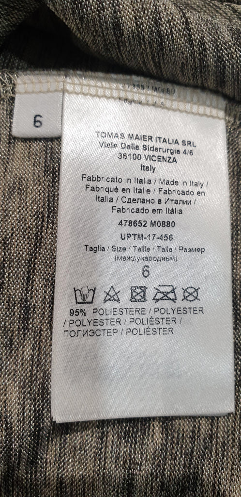 TOMAS MAIER Gold & Green Metallic Polo Neck Long Sleeve Jumper Sweater UK10