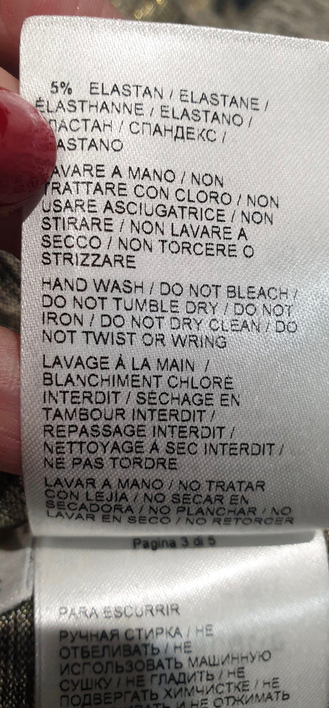 TOMAS MAIER Gold & Green Metallic Polo Neck Long Sleeve Jumper Sweater UK10