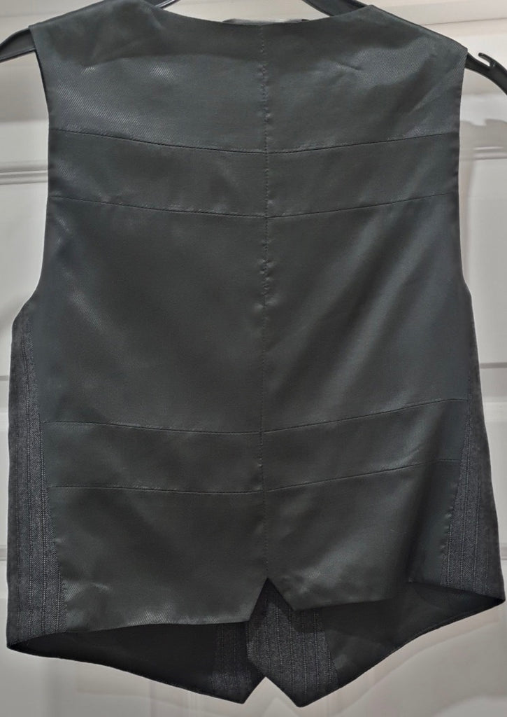 LITTLE MARC JACOBS Grey Wool V Neck Satin Rear Sleeveless Formal Waistcoat 12Y