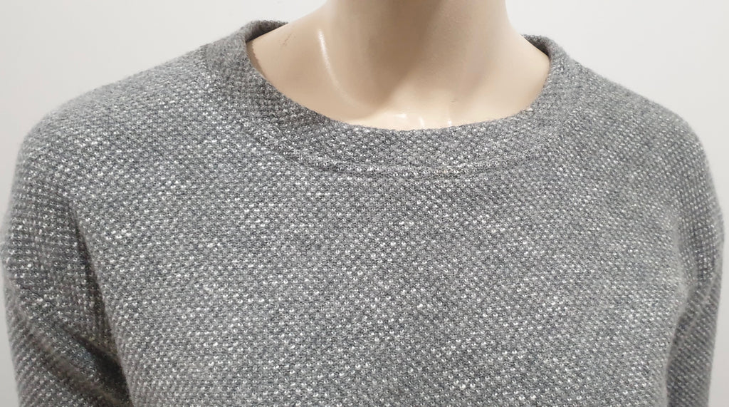 AMINA RUBINACCI Grey Wool Blend Textured Zip Hemline Jumper Sweater Top I42 UK10