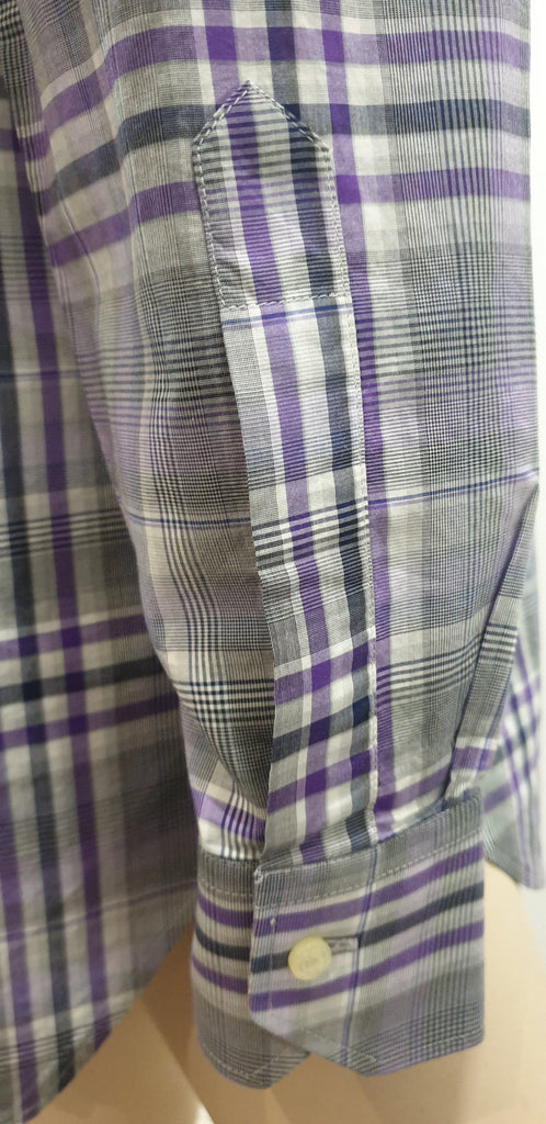 ETRO MILANO Menswear Purple & Black Checked Casual Shirt Top Sz:41