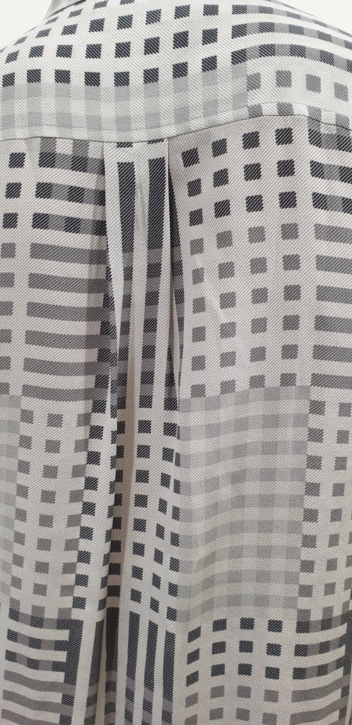 EQUIPMENT FEMME Grey Silk Checked Collared Sleeveless Blouse Shirt Top S