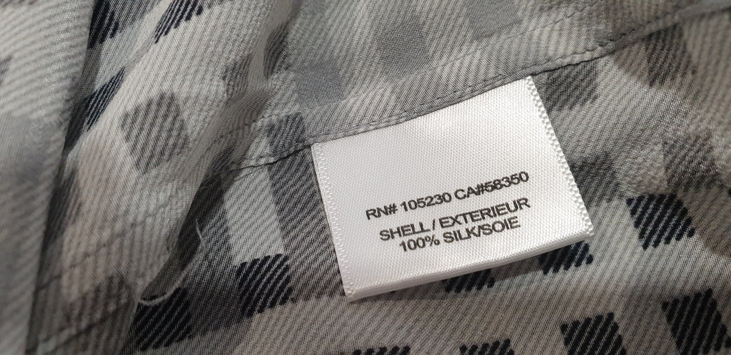 EQUIPMENT FEMME Grey Silk Checked Collared Sleeveless Blouse Shirt Top S